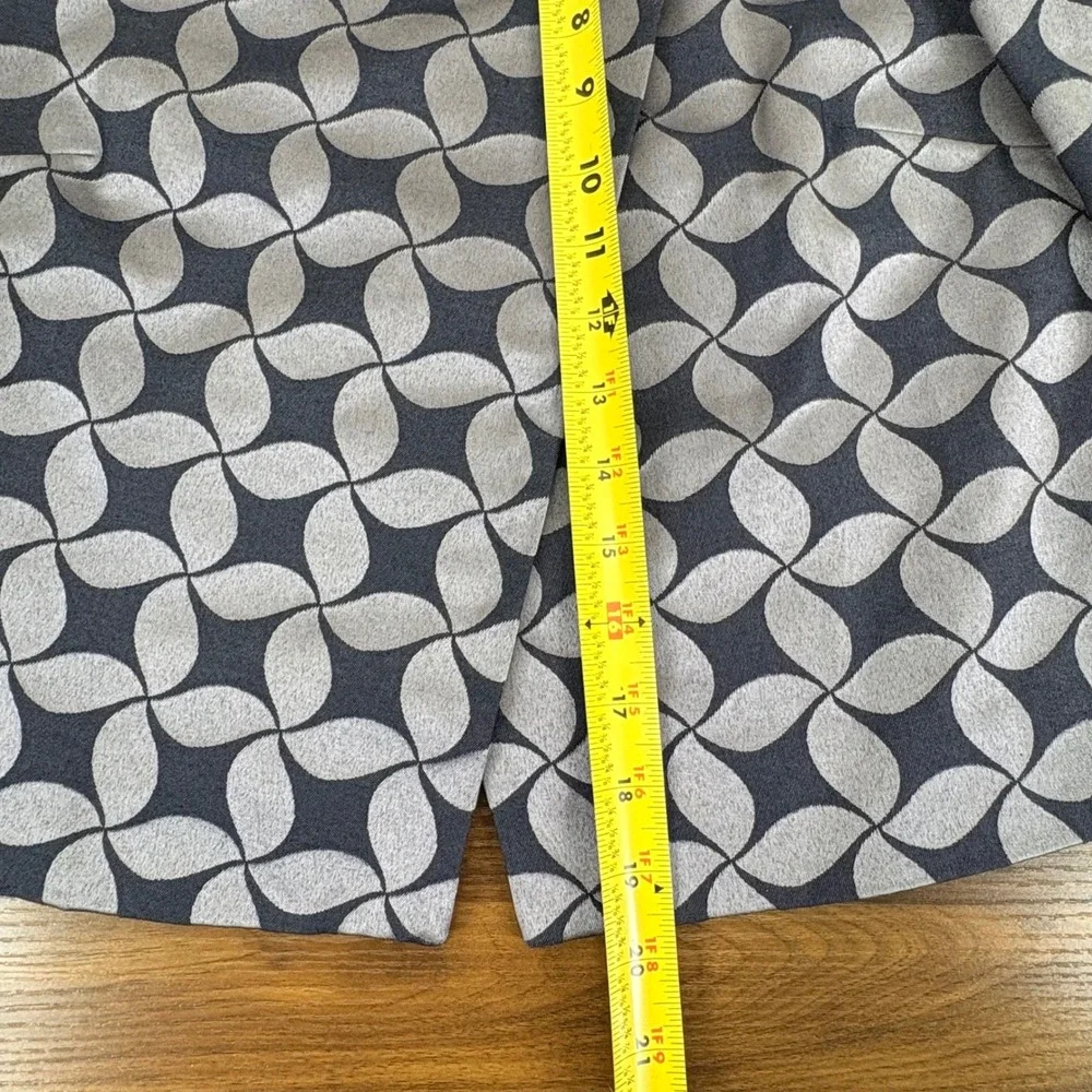 MICHAEL‎ Michael Kors Womens Black Gray Geometric Print Blazer Jacket Size 2